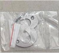 HARDHAWK Contemporary Satin Nickel House Number 3 - High Visibility Door Number Plaque for Wall Mounting - Weatherproof Outdoor House Numbers for Outside, Gates and Mailboxes (1-Pack)