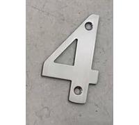 HARDHAWK Contemporary Satin Nickel House Number 4 - High Visibility Door Number Plaque for Wall Mounting - Weatherproof Outdoor House Numbers for Outside, Gates and Mailboxes (1-Pack)