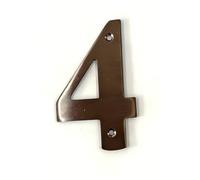 HARDHAWK House Number, No. 4, High Visibility, 1-Pack, Satin Nickel