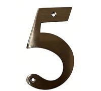 HARDHAWK House Number, No. 5, High Visibility, 1-Pack, Satin Nickel