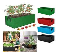 hardinox 4 Pack Vegetable Grow Bags, Non-Woven Fabric Grow Bags for Vegetables and Fruits with Strap Handles, Reusable Tomato Strawberry Flower Herb Planting Bag Vegetable Container (50x30x20CM Red)