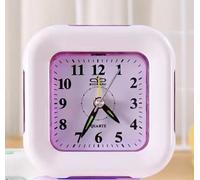 hardinox Quartz Alarm Clock With Night Light No Tick Snooze Silent Small Bedside Clocks (Purple, 9.5 * 9.5 * 4cm)