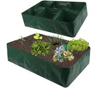 hardinox Rectangular Raised Beds Garden Plant Flower Grow Bag,Garden Grow Bed Large Vegetable Planting Bag,Plastic Grow Bags for Herbs,Thickened Divider Gardening Planting Container (6 Grid)