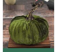 hardinox Velvet Pumpkins 12cm Handmade Pumpkin Decor,Soft Artificial Pumpkin for Halloween Autumn Festival Thanksgiving Party Decoration (Army Green)