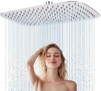 HardiValue 16 Inch All Metal Extra Large Rain Shower Head, Rectangle Shower Head for Full Body, Sturdy and Durable Chrome