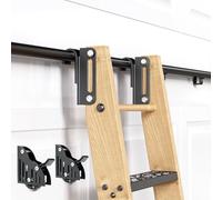 HARDJULAN 13FT Telescopic Hook on Sliding Library Ladder Hardware,Includes Bottom Wheel with Brake,MAX Load 300lbs