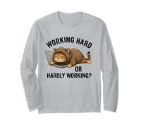 Hardly Working Lazy Cat Sleeping on Laptop Long Sleeve T-Shirt