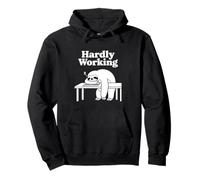 Hardly Working Sloth Office Desk Funny Lazy Humor Pullover Hoodie