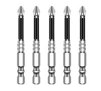 Hardness Bit S2 Magnetic 5A Black Non-Slip Cross Head Electric Drill Electric Screwdriver Bit(5PCS 65L)