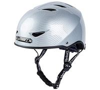 HardnutZ HN102SilverCarbL Cycle Street Helmet - Silver Grey, 58-61 cms