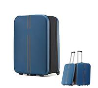 Hardside Carry-On Luggage, Foldable Hardshell Carry-On Suitcase with 2 Silent Wheels, 20" Durable Suitcases with 3-Stage Telescopic Handle Blue 20 in