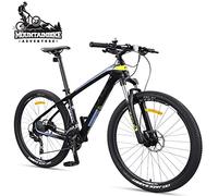 Hardtail Mountain Bike 27.5 inch 27 Speed for Men Women, Boys Girls Front Suspension Mountain Bicycle with Hydraulic Disc Brake, Carbon Fiber Adult Anti-Slip Bikes,Black Orange