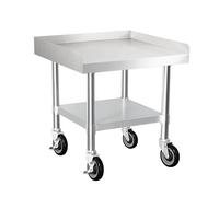 HARDURA Stainless Steel Equipment Work Stand 24" x 24" Prep Table with Under Shelf and Caster for Commercial & Workplace, Home, Hotel, Garage