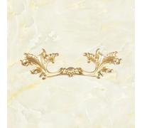 Hardware-323 Antique Strip Zinc Alloy Drawer Cabinet Wardrobe Leaf Handle Hole Distance 75mm(Gold)