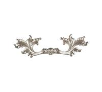 Hardware-323 Antique Strip Zinc Alloy Drawer Cabinet Wardrobe Leaf Handle Hole Distance 75mm(Silver)
