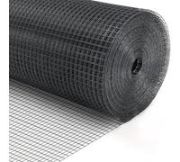 Hardware Cloth Chicken Wire Fence for Poultry Coop, Welded Black Carbon Steel Netting, Easy to Cut Fencing Roll