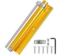 Hardware Door Closer, Automatic Door Closers, Adjustable Spring Silent Buffer Hinge, Anti-Pinch 1pc(Gold,150mm)