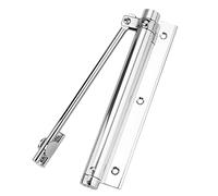 Hardware Door Closer, Door Closers Automatic Self Closing Hinge Closer Single Spring Adjustable Silent 1pc(Silver)