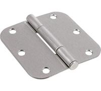 Hardware Essentials 854321 Round Corner Squeak-Proof Door Hinges, 3-1/2 inch, Satin Nickel