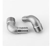 hardware fitting Right Angle Pagoda Elbow 90 Degrees 1/4 1/2 1" BSPT Male x Hosetail Barb Connector 304 Stainless Steel Water Heating Accessories hose coupler(10mm,1/4")