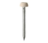 HARDWARE FOR YOU LTD 1 X PACK 25 Polymer Headed Nail Pin - Beige 25mm Stainless Steel Pin Fixings