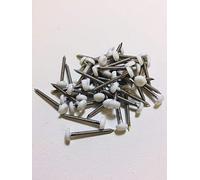 HARDWARE FOR YOU LTD 1 X PACK 25 Polymer Headed Nail Pin - White 25mm Stainless steel Pin Fixings