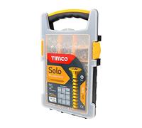 TIMCO Solo Woodscrews - Mixed Tray - Ideal for timber and manmade board applications - Gold mixed size screws - 1200 pieces