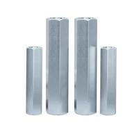 Hardware nuts, 20pcs Rod Coupling Hex Nut Steel Galvanized Long Connection Thread M4/M5,length 10-25mm(M5x25mm)