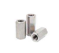 Hardware nuts, 304 Stainless Steel DIN6334 Hexagon Hex Extend Long Rod Coupling Nut Connector Joint Tubular Nut(5pcs M4x7x20mm)