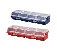Hardware Organizer Boxes 2 Pack, 4 Compartment Sorting Case with Transparent Lid for Screws Washers Fasteners Small Component Storage Tray Bolt Washer Holder Screw Parts Sorter Tool Drawer Case