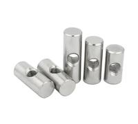 Hardware Pins,10PCS Barrel Bolts Cross Dowel Slotted Fittings Bed Or Chair Horizontal Hole Nut M6 M8 L=11mm-17mm(OD10 M6x12(5PCS))
