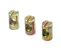 Hardware Pins, 10PCS Barrel Bolts Cross Dowel Slotted Fittings Bed Or Chair Horizontal Hole Nut M6 M8 L=11mm-17mm(M6x15mm)