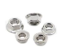 Hardware Pins, 304 Stainless Steel Hexagon Hex Head Serrated Spinlock Flange Lock Nut M3 M4 M5 M6 M8 M10 M12(M4 20pcs)