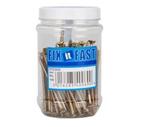 Hardware Solutions - Chipboard Screws - Pozi Head - Yellow Zinc Plated - 5.0 x 75mm - Pack 100 - Reusable Jar