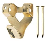 Hardware Solutions - Double Design - Picture Hanging Hooks - Brass Plated - Pack 100 - Pins Included