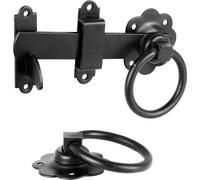 Hardware-Solutions - Plain Ring Gate Latch - Black Finish - 152mm - Pack 1 - Interior/Exterior Use