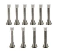 Hardware Solutions Spring Door Stop, Chrome, 10 Pack | Zinc spring design with rubber buffer and included fixings; helps reduce door and wall contact.