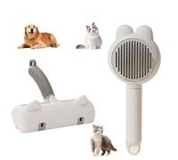 Hardware Tribe Pet Hair Removal Combo Set: Roller with storage bin + animal brush. Ideal for owners to groom cats & dogs and remove fur from carpets, furniture, clothes, bedding and sofas. (White)