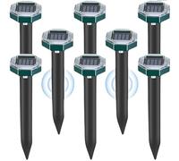 Hardware Tribe Ultrasonic Mole Repeller Solar 8 Pieces, Waterproof Mouse Repellent that drives away mice professionally. Suitable for repelling snakes and rodents in gardens and farmland.
