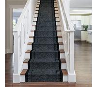 Black Inca Stair Carpet Runner runrug Black 66cm x 570cm