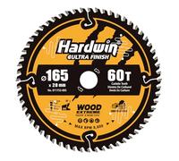 HARDWIN 165mm Circular Saw Blade 60T, 20mm Bore TCT Carbide for Wood | TCT Carbide ATB Teeth, Razor-Smooth Finish, 20mm Bore (16mm Ring), Optimised for Cordless Saws, Fits Makita & DeWalt