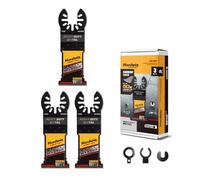 Hardwin Carbide Oscillating Saw Blades, Professional Multi Tool Blades for Hard Metal, Bolts, Nails and Screws, Heavy Duty Plunge Cut Blades for Wood with Nails and Tile, 3-Pack