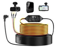 Hardwire for Dash Cam, 3-Lead Dash Cam Charger Cable with Display, Circuit Protection Type C Hard Wire for Radar Detector Vehicle Safety Systems Continuous Parking Mode Setup