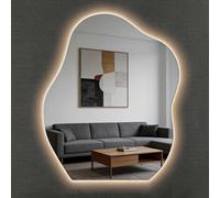 Hardwired Cloud Mirror with Dimmable Warm Light - Wall-Mounted Vanity Mirror for Bathroom, Unique Cloud Shape LED Lighted Makeup Mirror(60L x 80W cm,Style a - Warm Light)