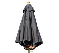 Hardwood Garden Parasol Umbrella - 2M Wide -(Black)