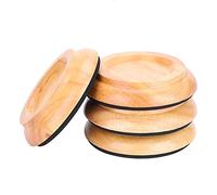 Hardwood Grand Piano Caster Cups, 4 Pcs Upright Piano Caster Cups,Non-Slip & Anti-Noise Beech Wood Round Piano Foot Pads Set Furniture Leg Pads Protection Hardwood Floor Protectors(Wood color)