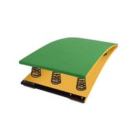 Hardwood Gymnastics Springboard Vaulting Equipment, Portable Curved Gymnastic Springboard, Steel Spring and Jumping Mat, for School & Home Gym,Red (Green)