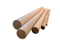 Hardwood Round Wooden Dowels, Multiple Diameters 6-25mm, Lengths 30-100cm, Natural Wood (Diameter: 18mm x Length: 100cm)