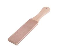 Hardwood Strop Tool with Wooden Handle, Leather Sharpener with Wooden Handle, for Sharpening All Types of Blades and Razors, Daggers, Hunting and Fishing Knives