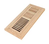 Hardwood White Oak Floor Register, Flush Mount with Frame, 4x12 Inch, Unfinished